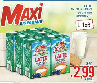 MD Discount Malga Paradiso Latte Parzialmente Scremato UHT A Lunga Conservazione 1000 G(ml) offerta