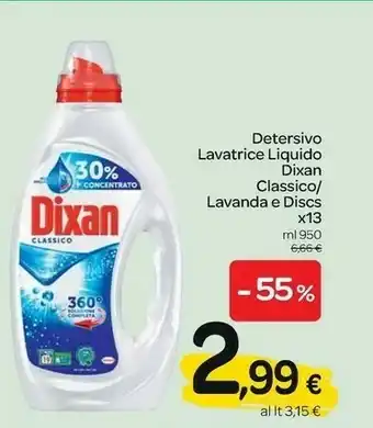 Carrefour Dixan Detersivo Lavatrice Liquido Classico 950 Ml offerta