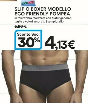 Coop Pompea Slip O Boxer Modello Eco Friendly offerta