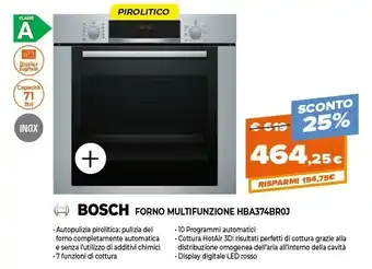 Expert Bosch Serie 4 HBA374BR0J Forno Forno Elettrico 71 L Acciaio Inossidabile A offerta