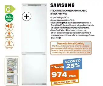 Expert Samsung BRB26703CWW Frigorifero Con Congelatore Da Incasso 264 L C Bianco offerta