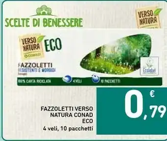 Conad Verso Natura Eco Fazzoletti 4 Veli 10 Pacchetti