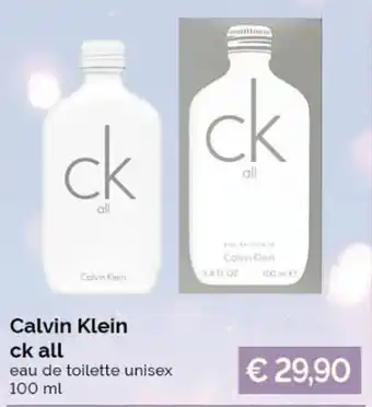 Acqua & Sapone Calvin Klein ck all eau de toilette unisex 100 ml offerta
