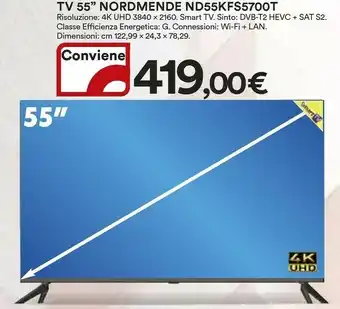 Ipercoop Nordmende ND55KFS5700T TV 55" 4K offerta
