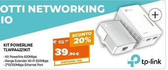 Expert TP-LINK TL-WPA4221 KIT V4 Adattatore Di Rete PowerLine 300 Mbit/s Collegamento Ethernet LAN Wi-Fi Bianco 2 Pezzo(i) offerta