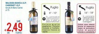 MD Discount Tenute Al Bano Carrisi Malvasia Bianca IGP/ Cabernet IGP offerta