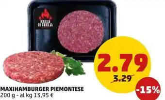 PENNY MAXIHAMBURGER PIEMONTESE 200 g offerta