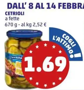 PENNY CETRIOLI a fette 670 g offerta