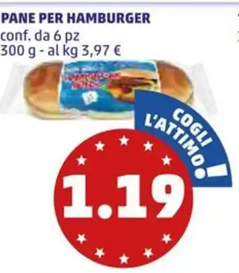 PENNY PANE PER HAMBURGER conf. da 6 pz 300 g offerta