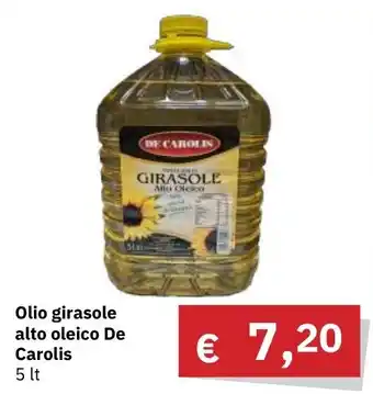 Olio girasole alto oleico De Carolis 5 lt