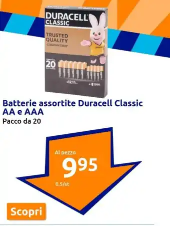 Action Batterie assortite Duracell Classic AA e AAA offerta