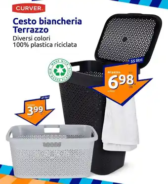 Action CURVER Cesto biancheria Terrazzo 55 litri offerta