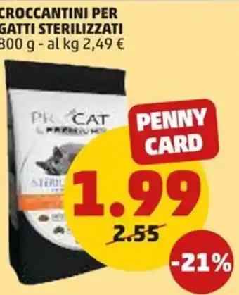PENNY CROCCANTINI PER GATTI STERILIZZATI 800 g offerta