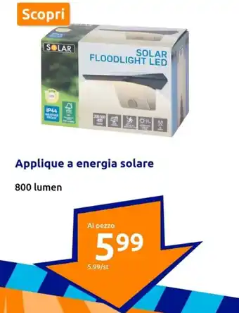 Action Applique a energia solare 800 lumen offerta