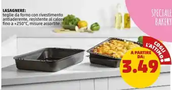 LASAGNERE: teglie da forno con rivestimento antiaderente, resistente al calore fino a +250°C, misure assortite