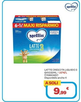 Bimbo Store Mellin Latte Crescita Liquido 3 offerta