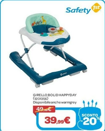Bimbo Store Safety 1st Safety Girello Bolid Happy Day offerta