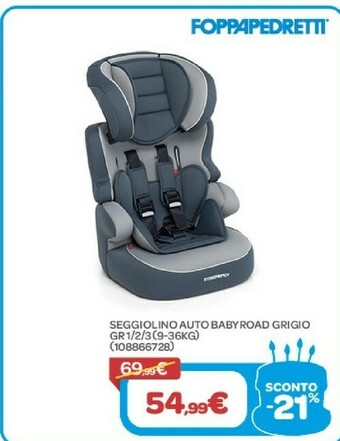 Bimbo Store Foppapedretti Seggiolino Auto Neptune I-size Grigio/nero Gro+/1 (0-18kg) offerta