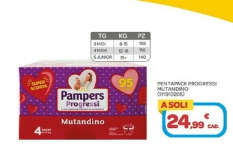 Bimbo Store Pampers Pentapack Progressi Mutandino offerta
