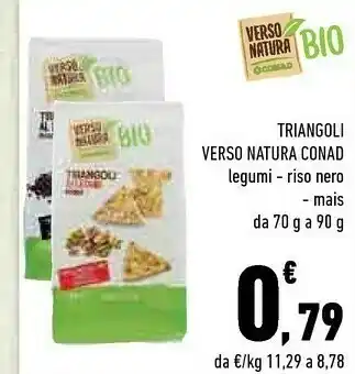Céréal Conad Triangoli Verso Natura Bio Legumi - Riso Nero - Mais offerta