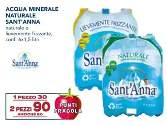 Esselunga ACQUA MINERALE NATURALE SANT'ANNA naturale o lievemente frizzante, conf. 6x1,5 litri offerta