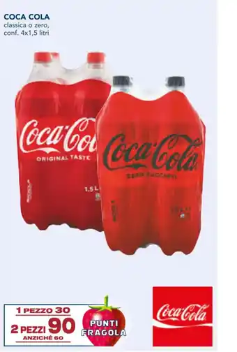 Esselunga COCA COLA classica o zero, conf. 4x1,5 litri offerta