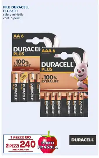 Esselunga PILE DURACELL PLUS 100 offerta