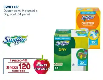 Esselunga SWIFFER Duster, conf. 9 piumini o Dry, conf. 34 panni offerta