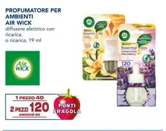 Esselunga PROFUMATORE PER AMBIENTI AIR WICK diffusore elettrico con ricarica, o ricarica, 19 ml offerta