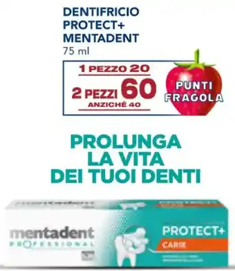 Esselunga DENTIFRICIO PROTECT+ MENTADENT 75 ml offerta