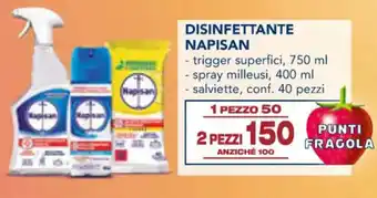 Esselunga DISINFETTANTE NAPISAN - trigger superfici, 750 ml - spray milleusi, 400 ml offerta