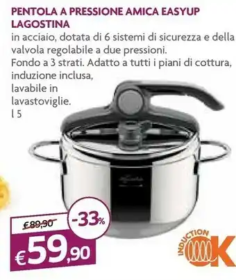 Lagostina Pentola A Pressione Amica Easyup