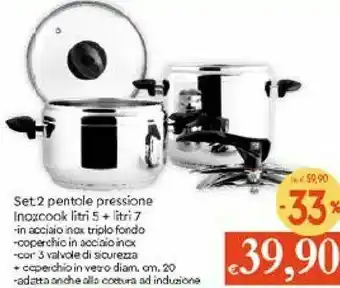 Set 2 Pentole Pressione