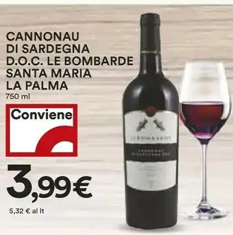 Céréal Santa maria Cannonau Di Sardegna Doc Le Bombarde offerta