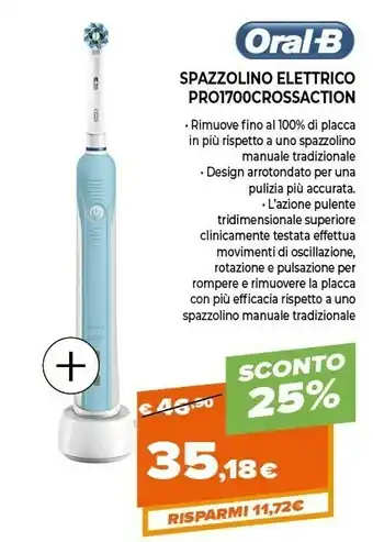 Expert Oral B Spazzolino Elettrico PRO1700 Cross Action offerta