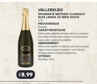 Vallebelbo Spumante Metodo Classico Alta Langa 30 Mesi Docg