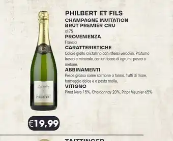 Philbert Et Fils Champagne Invitation Brut Premier Cru Cl 75