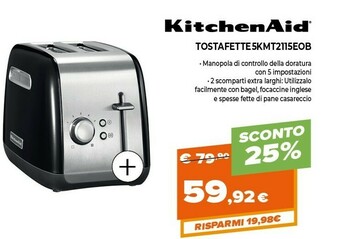 Expert KitchenAid 5KMT2115EOB tostapane 2 fetta/e Nero offerta