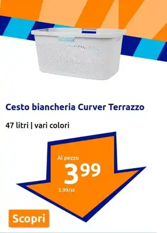 Action Cesto biancheria Curver Terrazzo 47 litri | vari colori offerta
