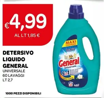 Ekom DETERSIVO LIQUIDO GENERAL UNIVERSALE 60 LAVAGGI LT 2,7 offerta