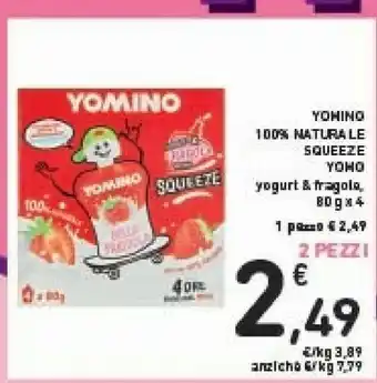 Yomino 100% Naturale Yogurt E Fragole 320 G(ml)