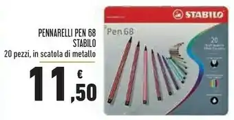 Stabilo 20 Pennarelli Pen 68 In Scatola Di Metallo