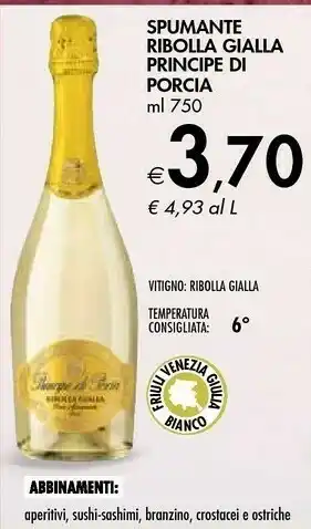 PRINCIPE DI PORCIA SPUMANTE RIBOLLA GIALLA