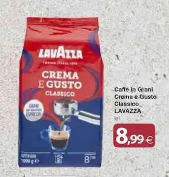 Docks Cash&Carry Caffe in Grani Crema e Gusto Classico LAVAZZA kg 1 offerta