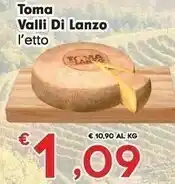 Céréal Valli Di Lanzo Toma offerta