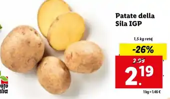 Lidl Patate della Sila IGP 1,5 kg rete offerta