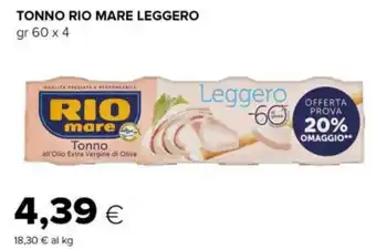 Tigre TONNO RIO MARE LEGGERO gr 60 x 4 offerta