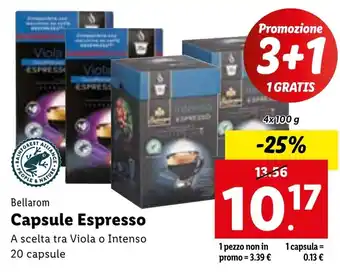 Lidl Bellarom Capsule Espresso 4x100 g offerta