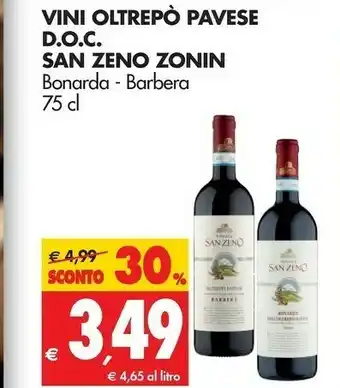 Céréal San Zeno Zonin Vini Oltrepò Pavese Doc offerta