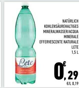 Lete Acqua Minerale Effervescente Naturale